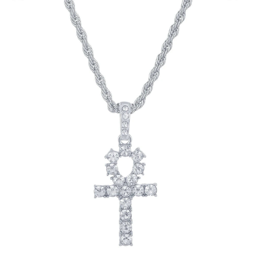 Iced Out Cross Pendant Chain Necklace