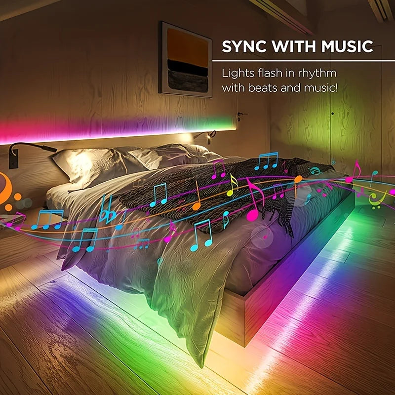 RGB LED Strip Lights — Color Changing with App & Remote