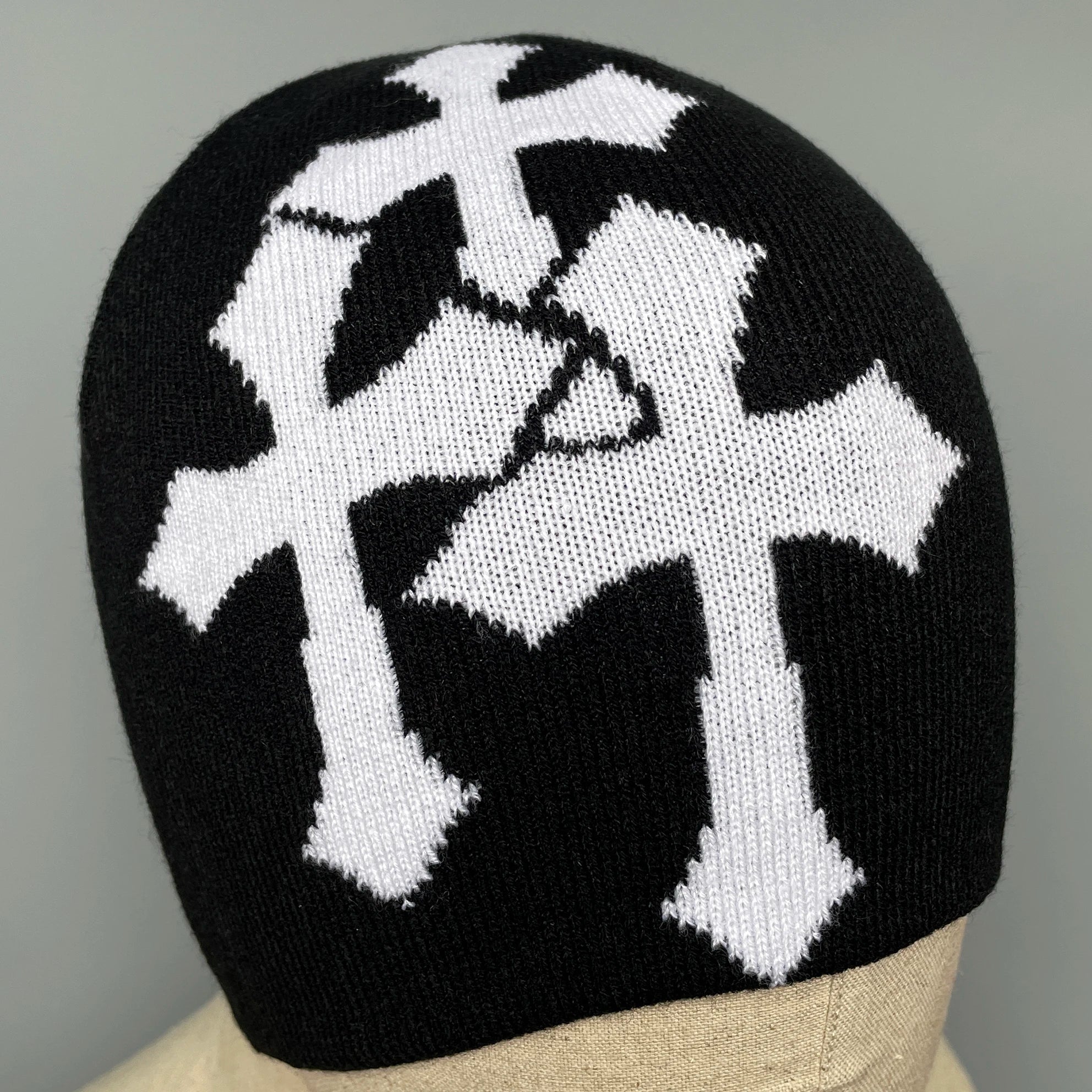 Y2K Crucifix Knit Beanie