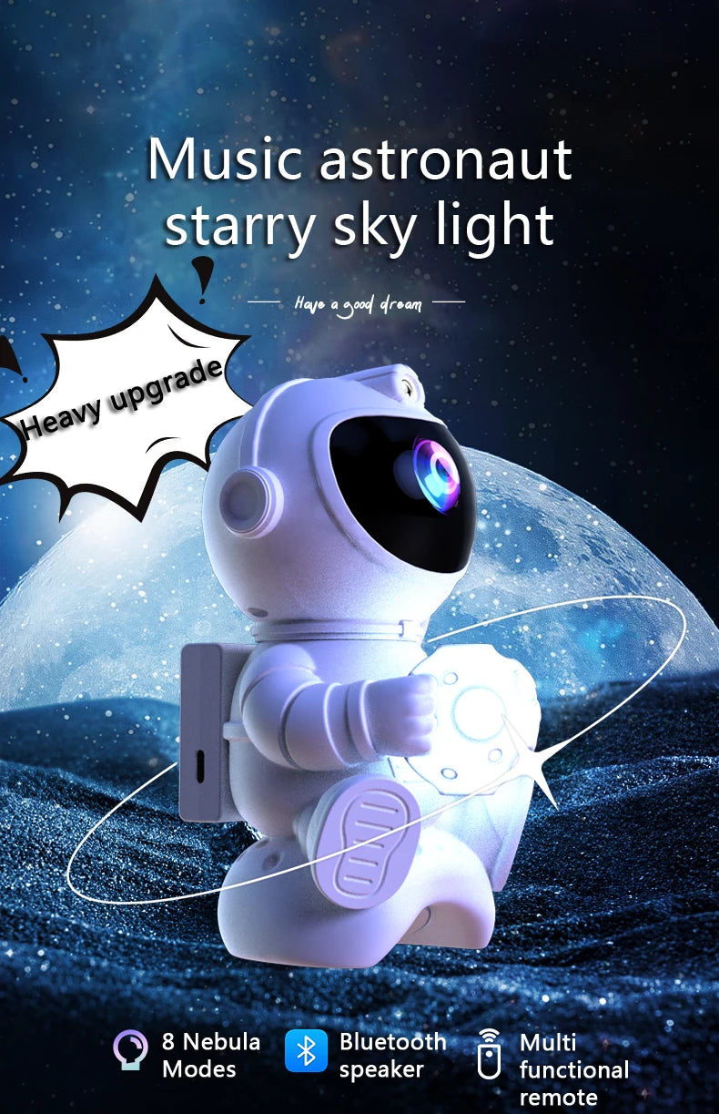 Astronaut Galaxy Projector — Star Night Light with Bluetooth Speaker