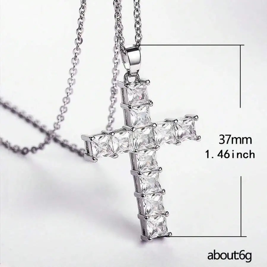 Crystal Cross Pendant Necklace