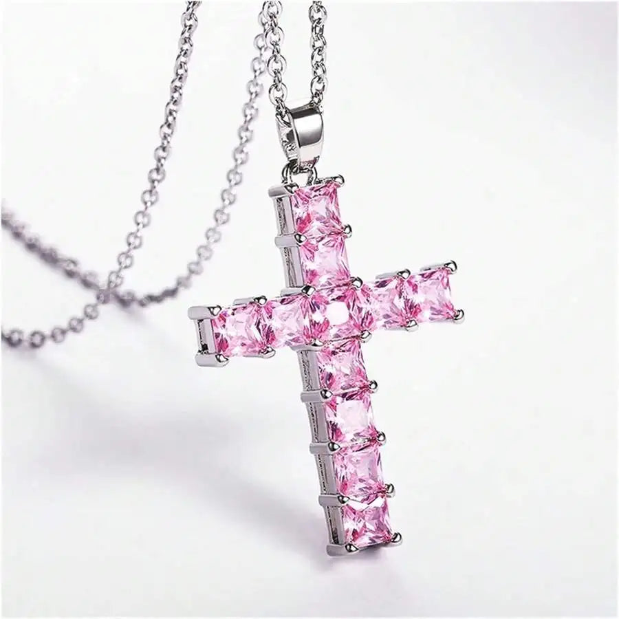 Crystal Cross Pendant Necklace