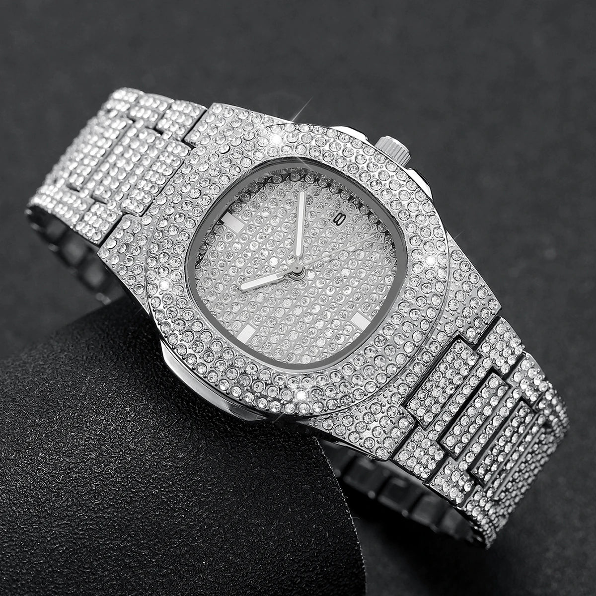 Iced Out Diamond Quartz Watch