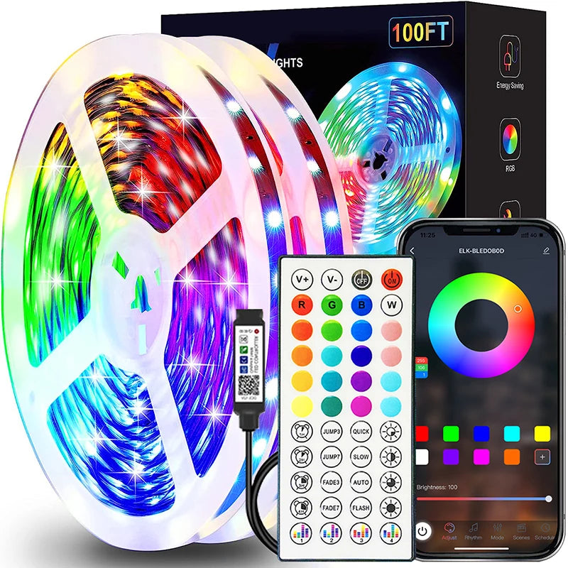 RGB LED Strip Lights — Color Changing with App & Remote