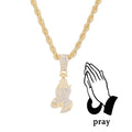 Iced Out Cross Pendant Chain Necklace