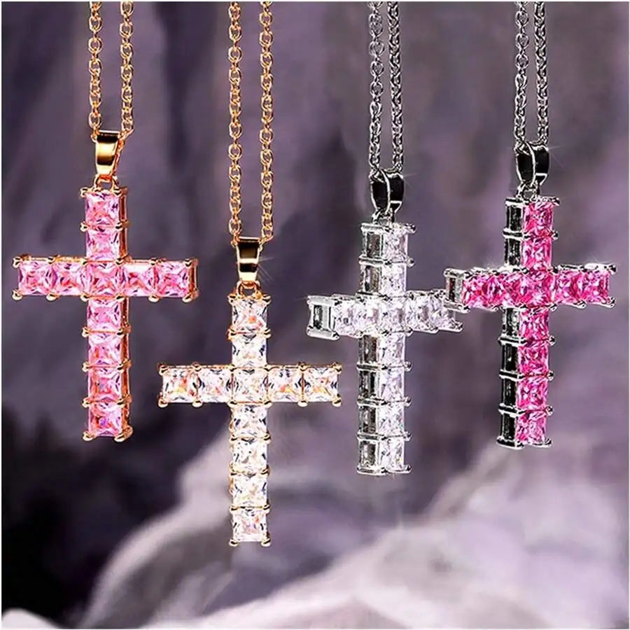 Crystal Cross Pendant Necklace