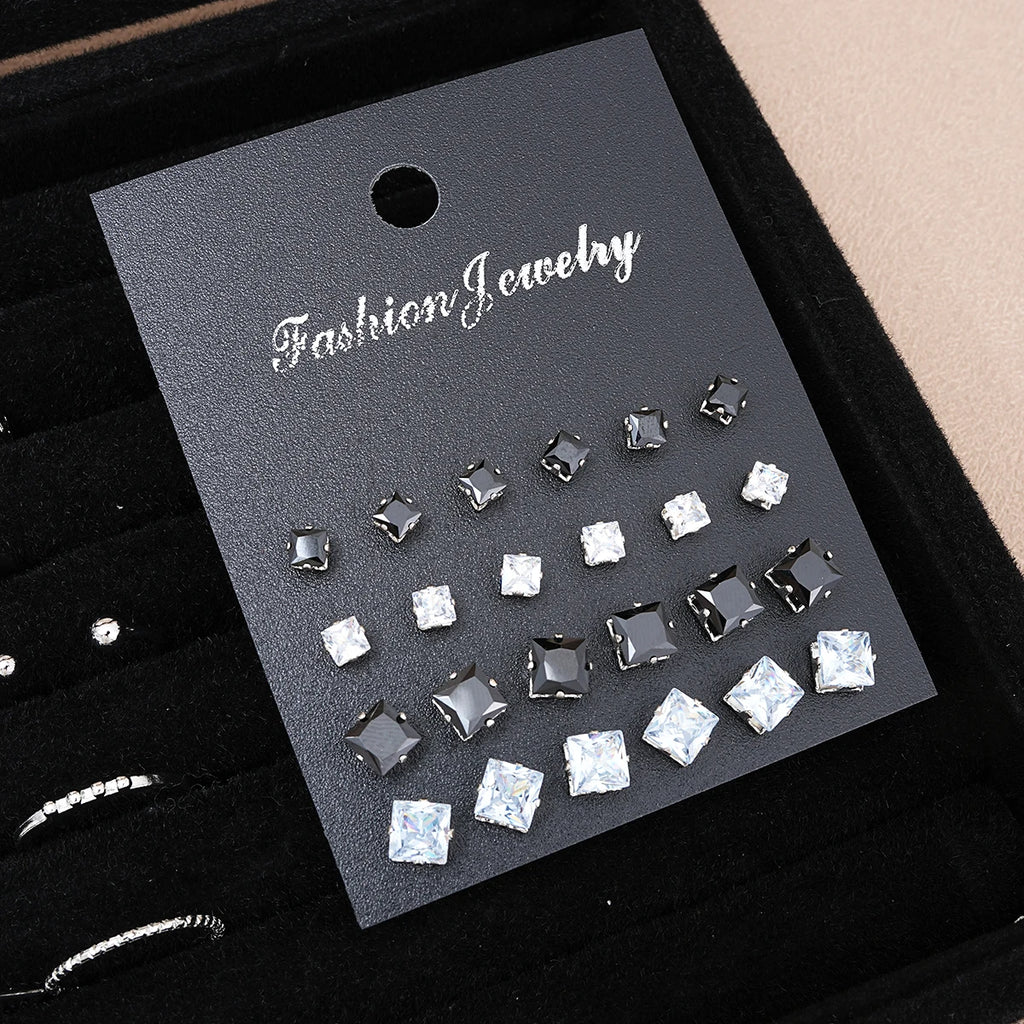 51-Piece Silver Butterfly Heart Pearl Jewelry Set for Women – Necklaces, Earrings & Rings | Fashion Daily Outfit Accessories