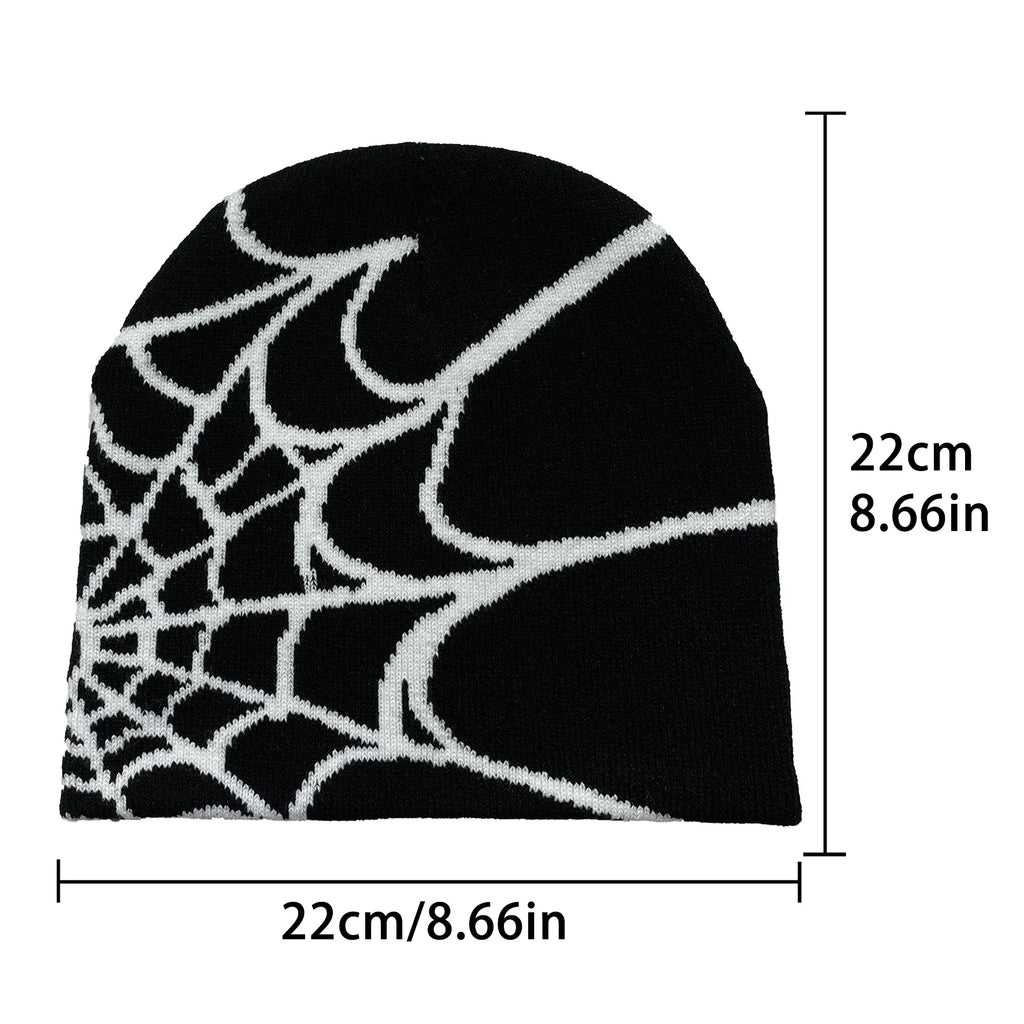 Y2K Spider Web Knit Beanie