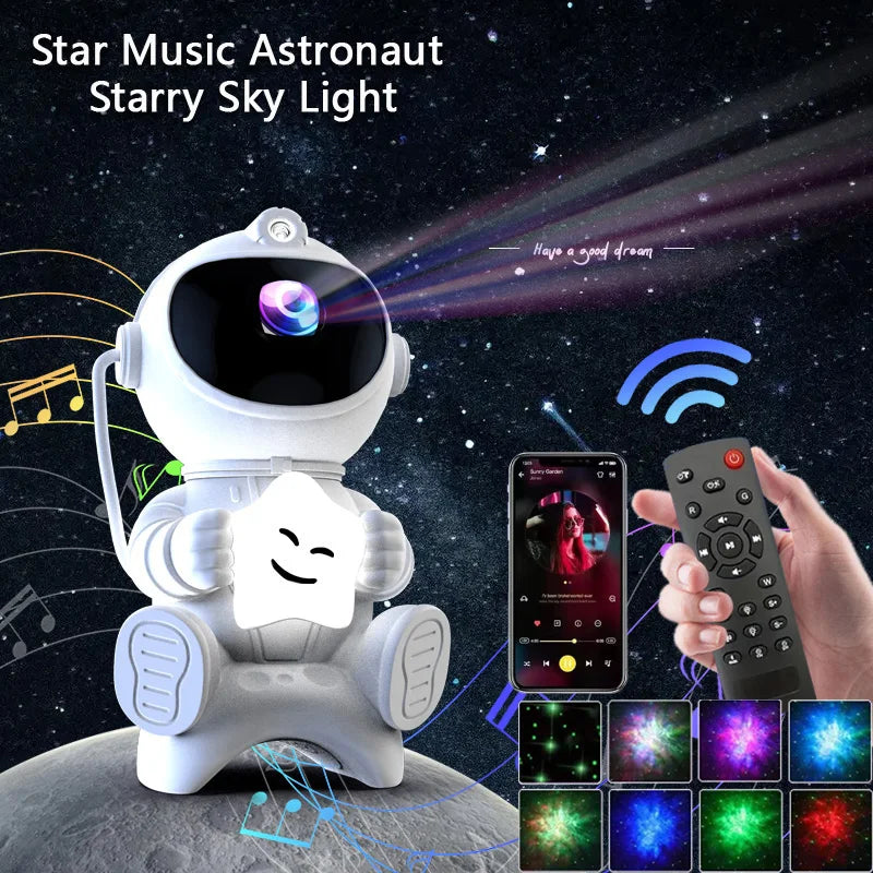 Astronaut Galaxy Projector — Star Night Light with Bluetooth Speaker