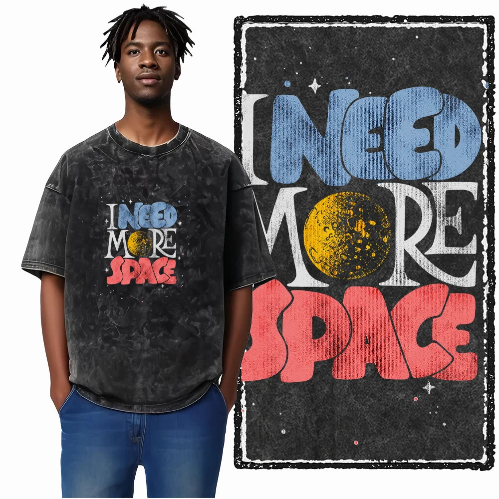 Astronaut Space Graphic Acid Wash Tee