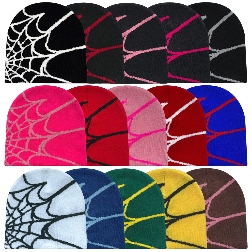 Y2K Spider Web Knit Beanie