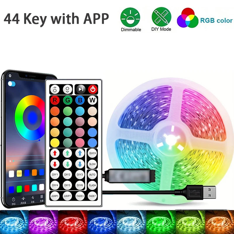 RGB LED Strip Lights — Color Changing with App & Remote