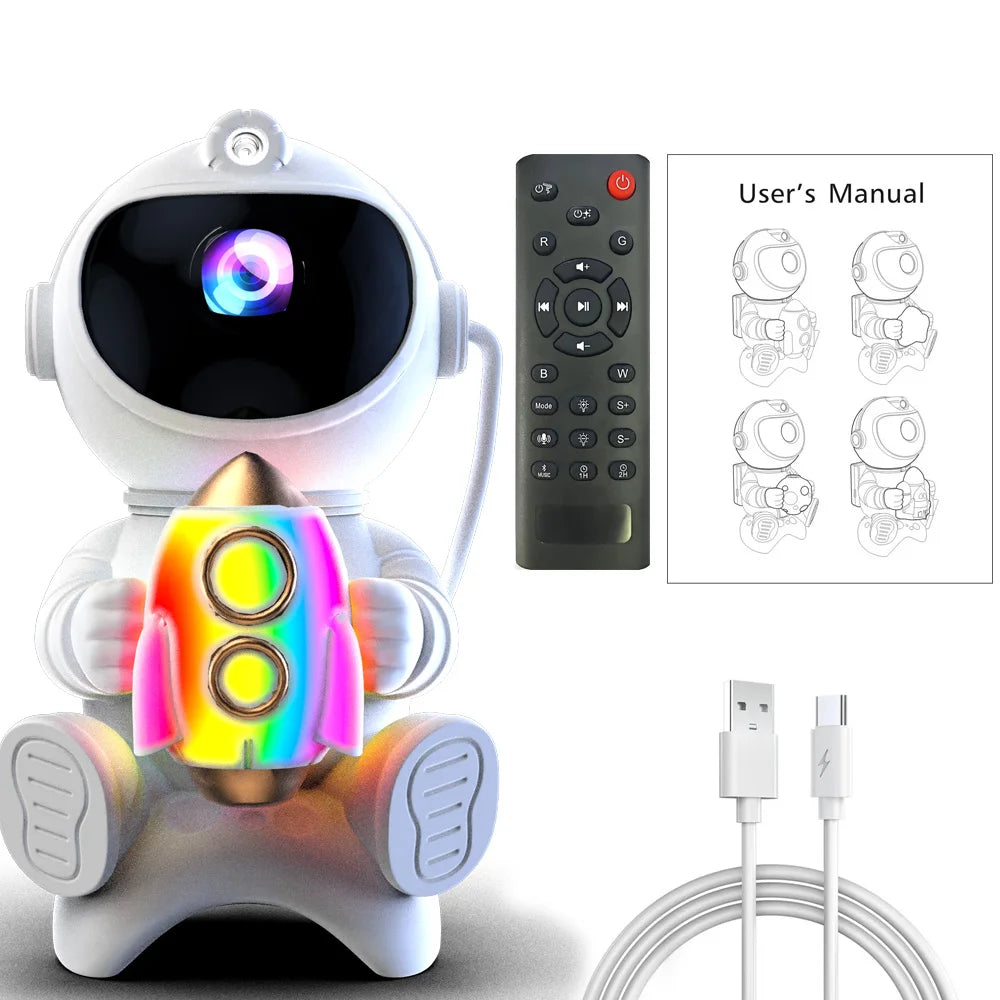 Astronaut Galaxy Projector — Star Night Light with Bluetooth Speaker
