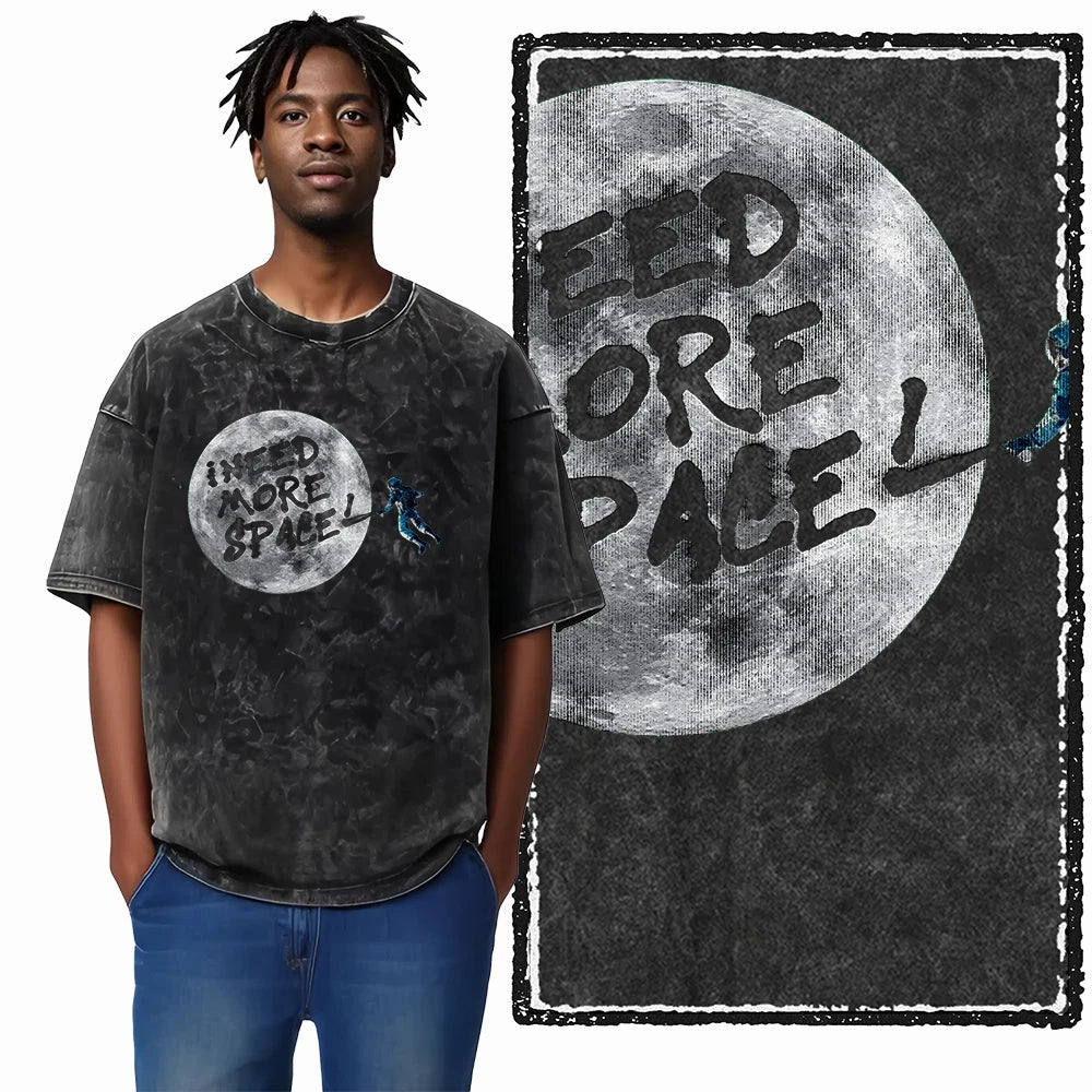 Astronaut Space Graphic Acid Wash Tee