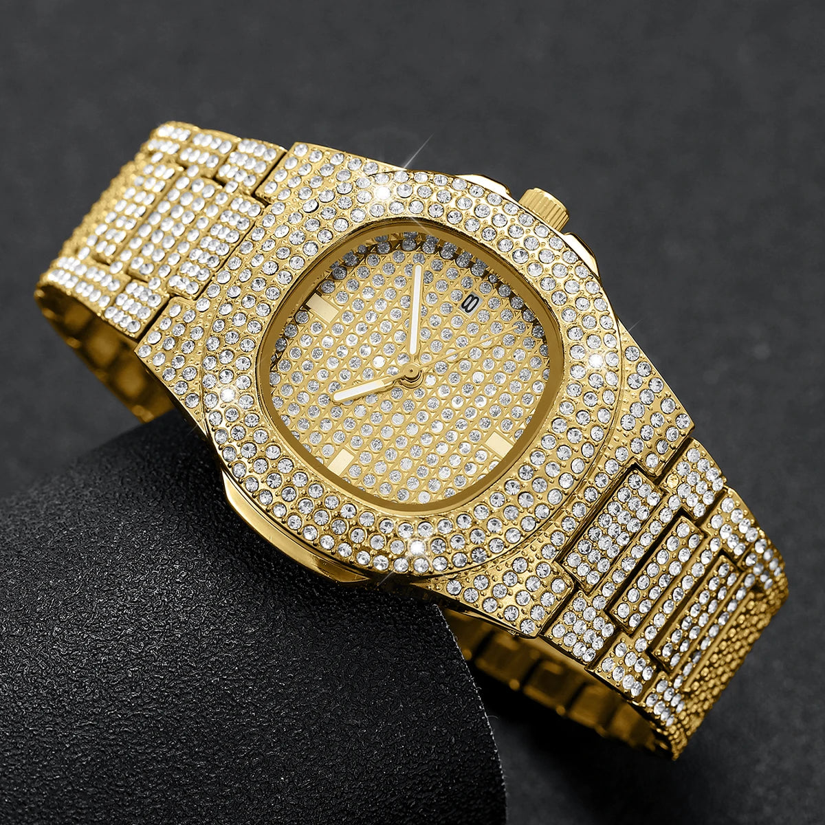 Iced Out Diamond Quartz Watch