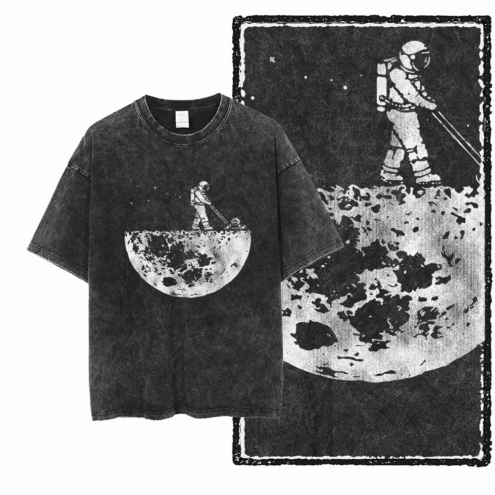 Astronaut Space Graphic Acid Wash Tee