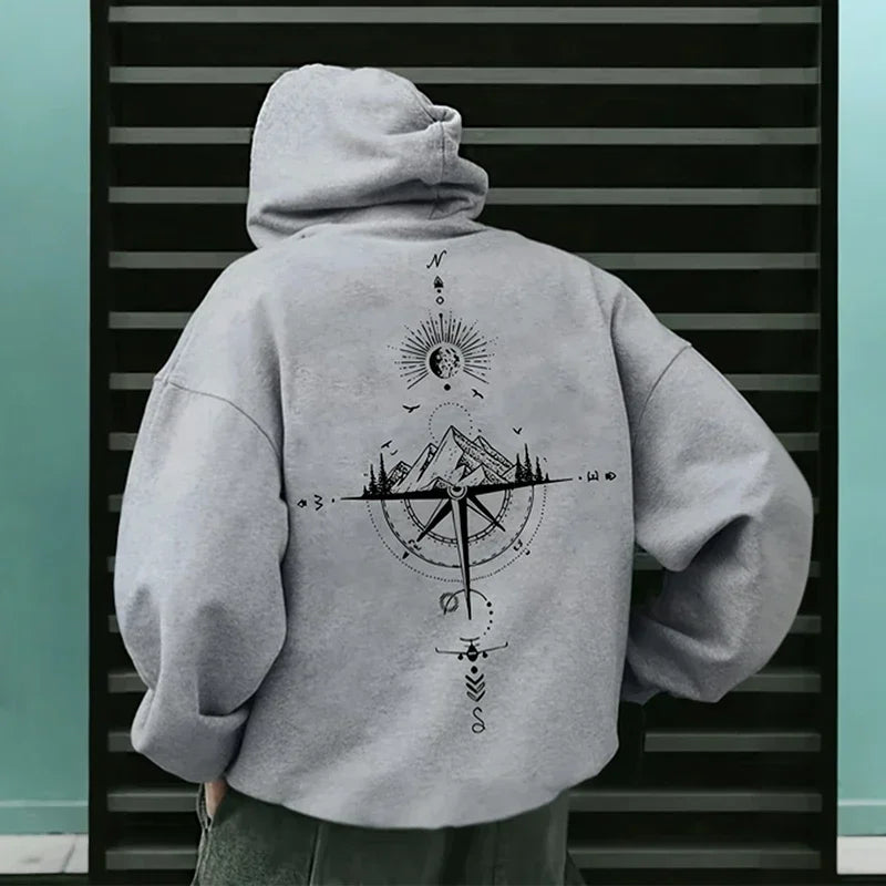 Vintage Compass Graphic Hoodie