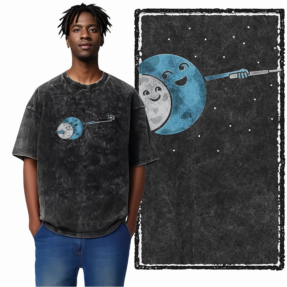 Astronaut Space Graphic Acid Wash Tee