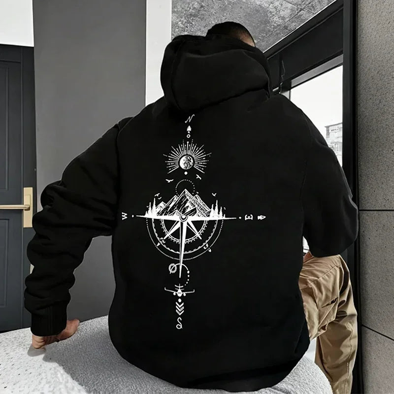 Vintage Compass Graphic Hoodie