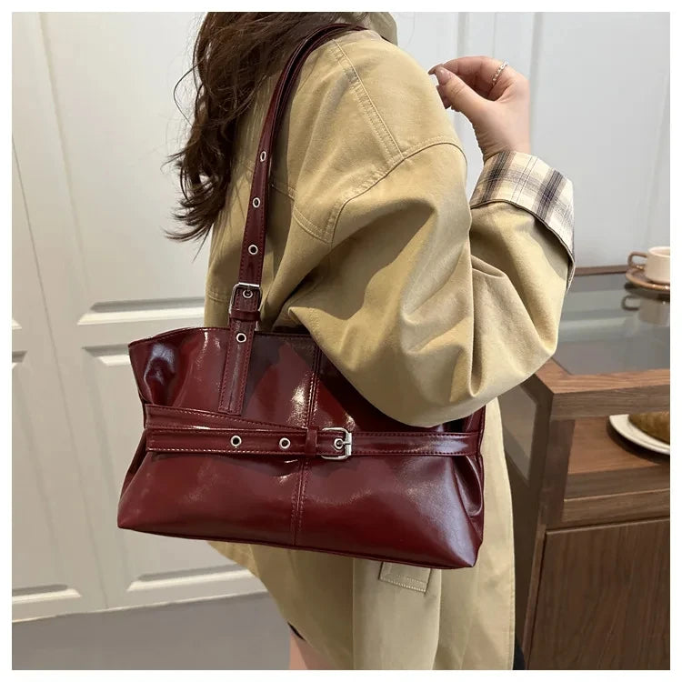 Suede Bucket Tote Bag