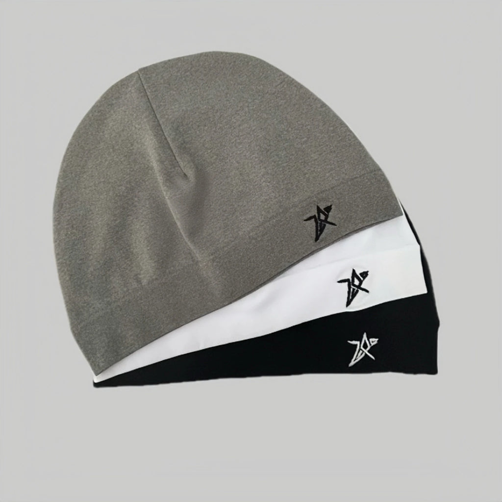 Star Embroidered Skull Cap Beanie