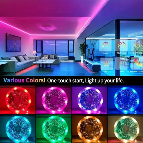 RGB LED Strip Lights — Color Changing with App & Remote