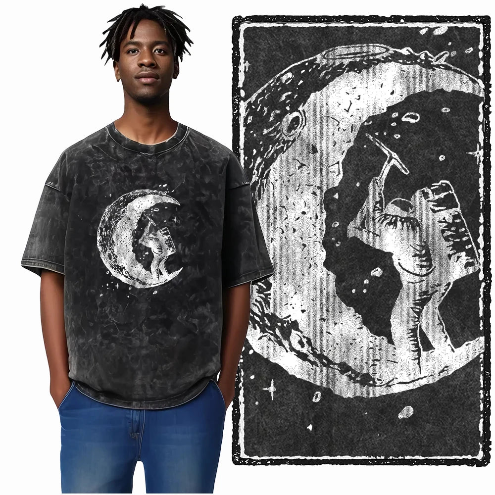 Astronaut Space Graphic Acid Wash Tee