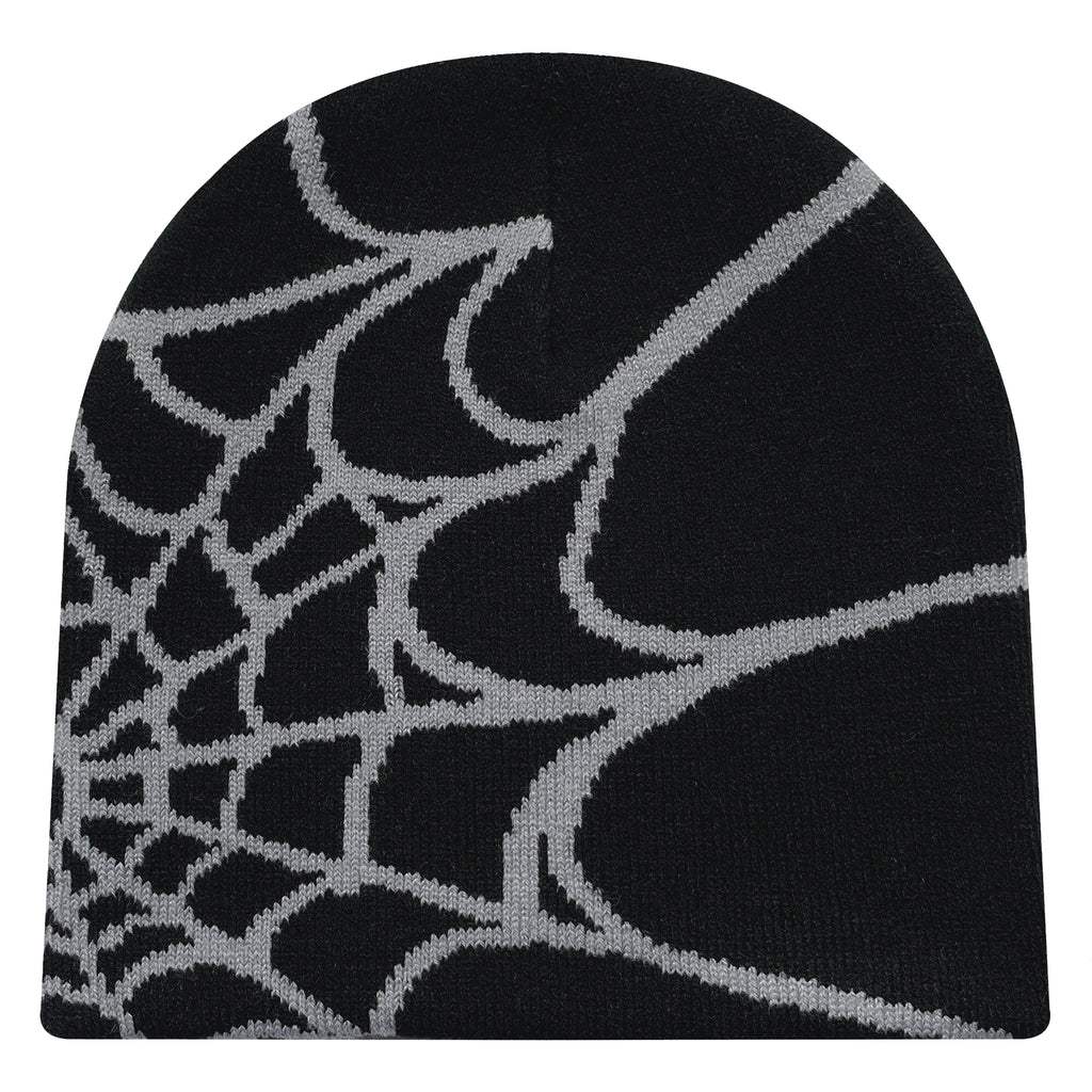 Y2K Spider Web Knit Beanie