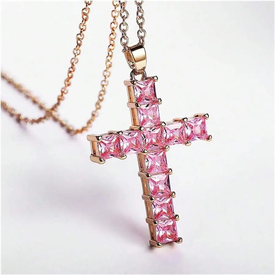 Crystal Cross Pendant Necklace