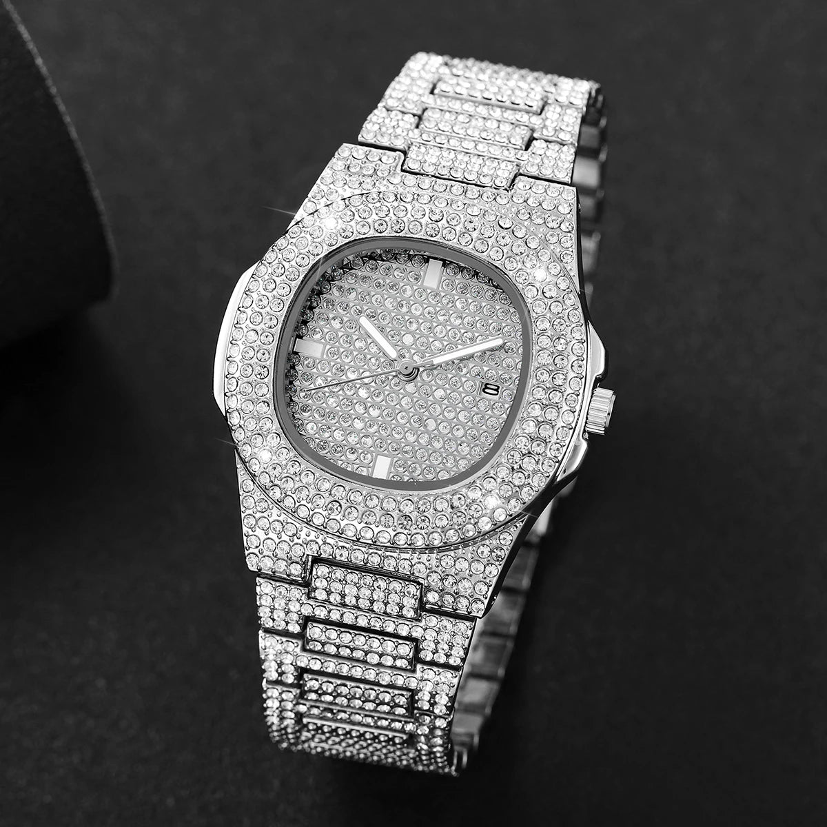 Iced Out Diamond Quartz Watch