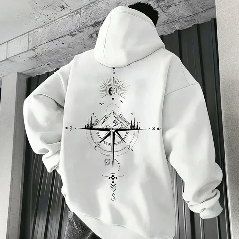 Vintage Compass Graphic Hoodie