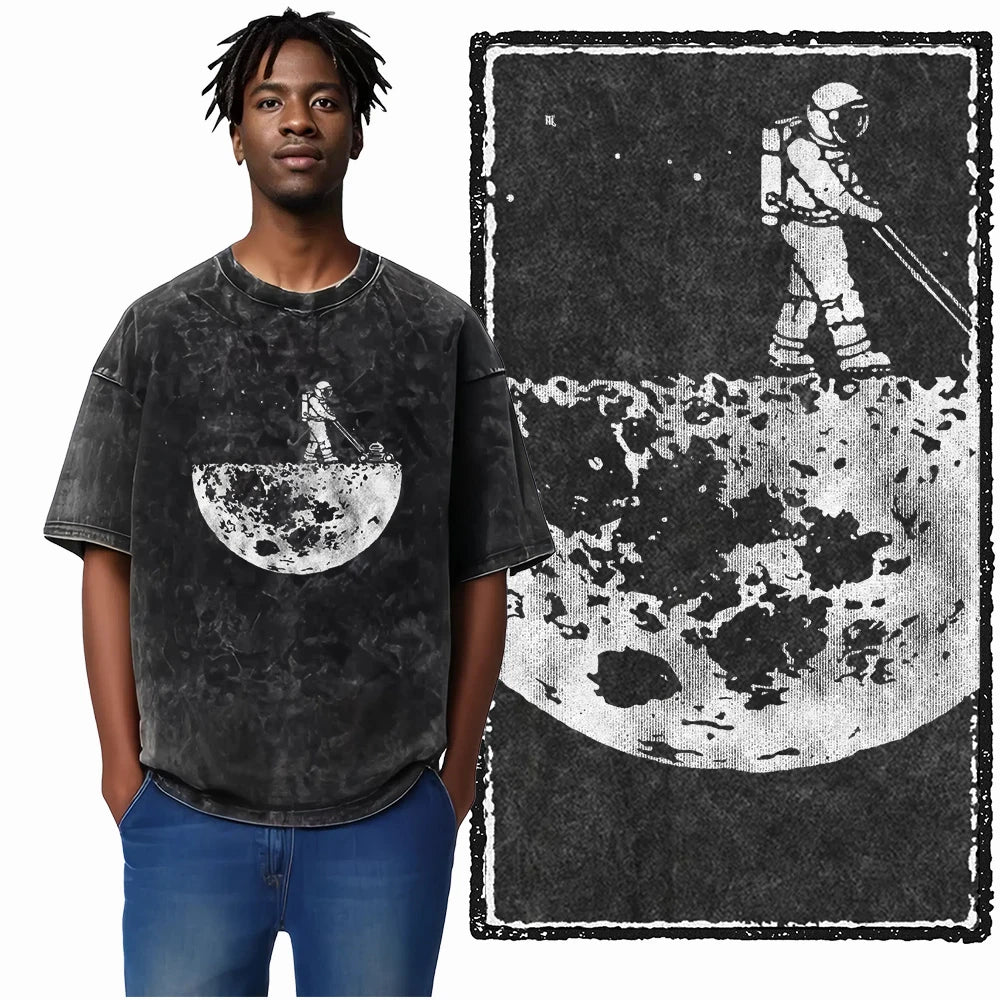Astronaut Space Graphic Acid Wash Tee