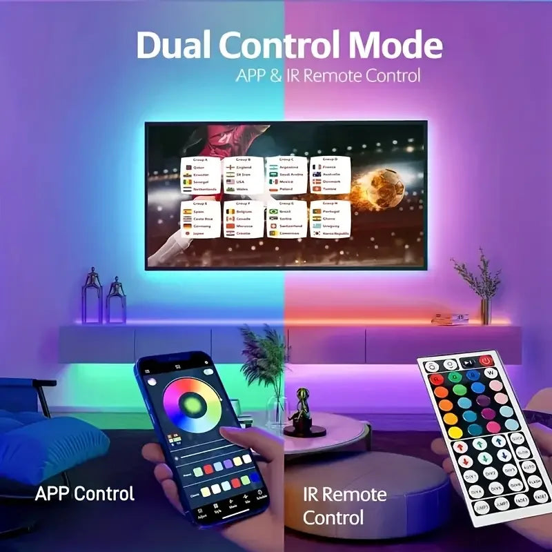 RGB LED Strip Lights — Color Changing with App & Remote