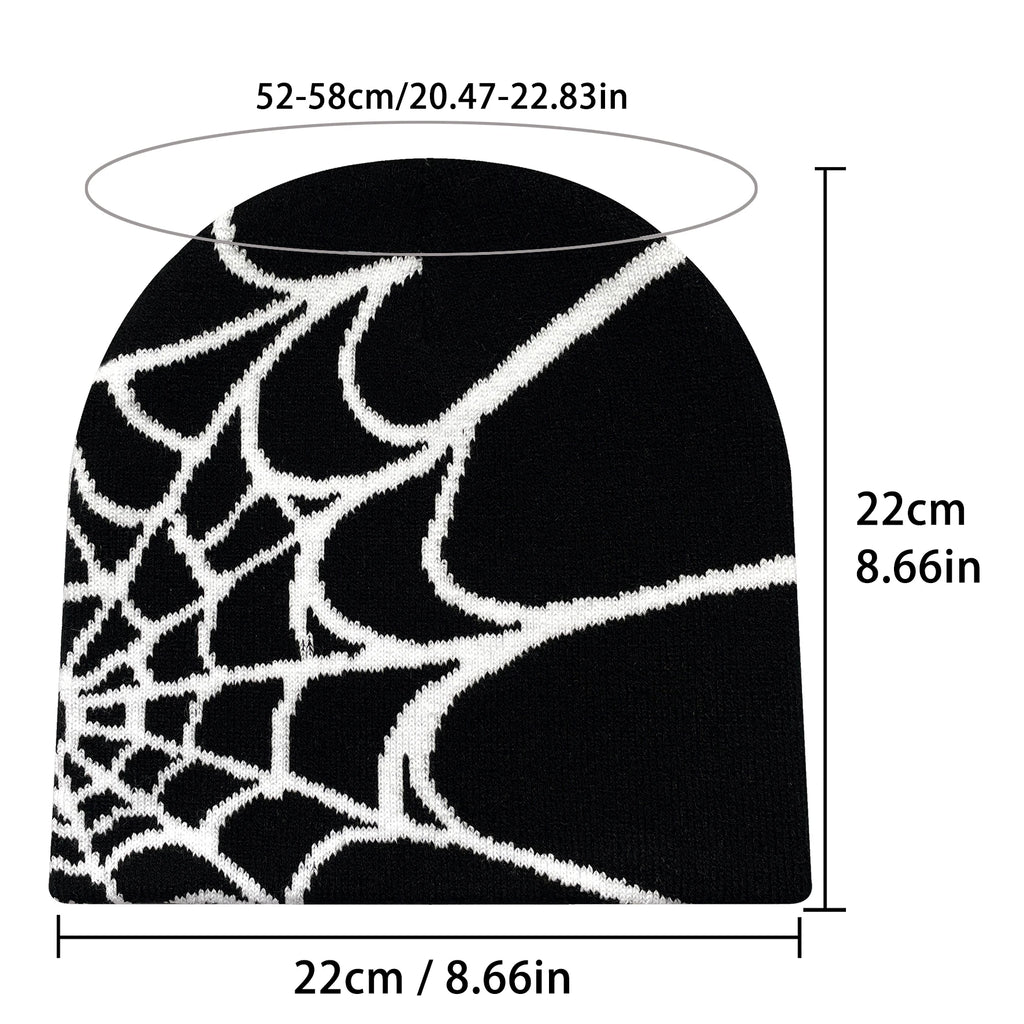 Y2K Spider Web Knit Beanie