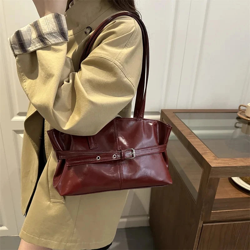 Suede Bucket Tote Bag