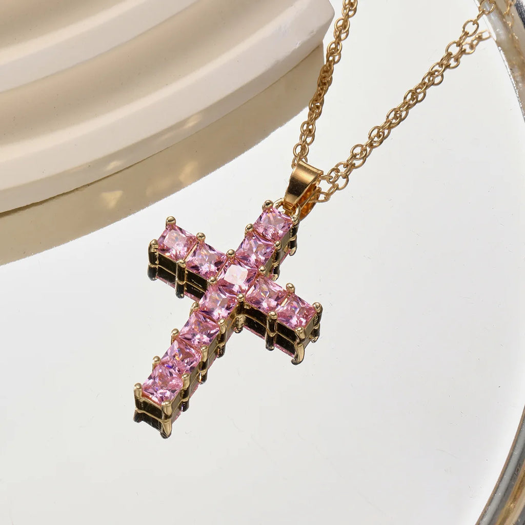 Crystal Cross Pendant Necklace