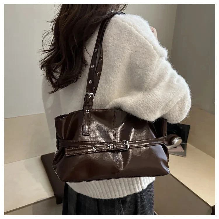 Suede Bucket Tote Bag