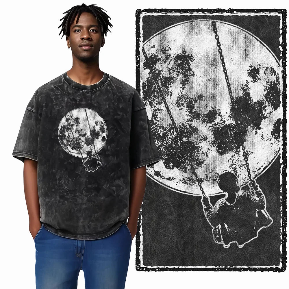 Astronaut Space Graphic Acid Wash Tee