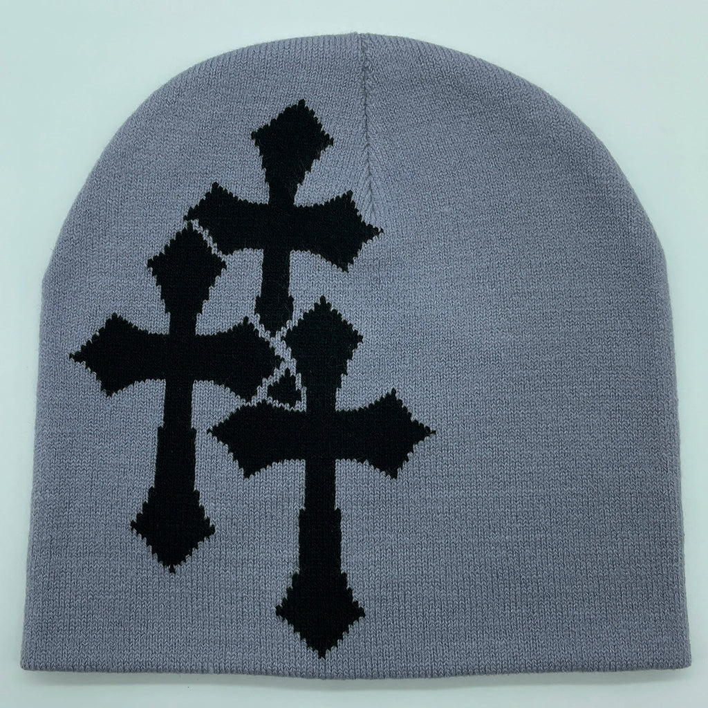 Y2K Crucifix Knit Beanie
