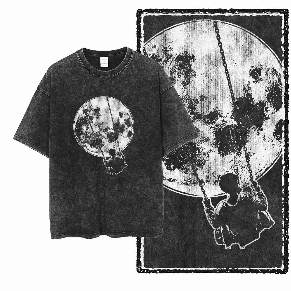 Astronaut Space Graphic Acid Wash Tee