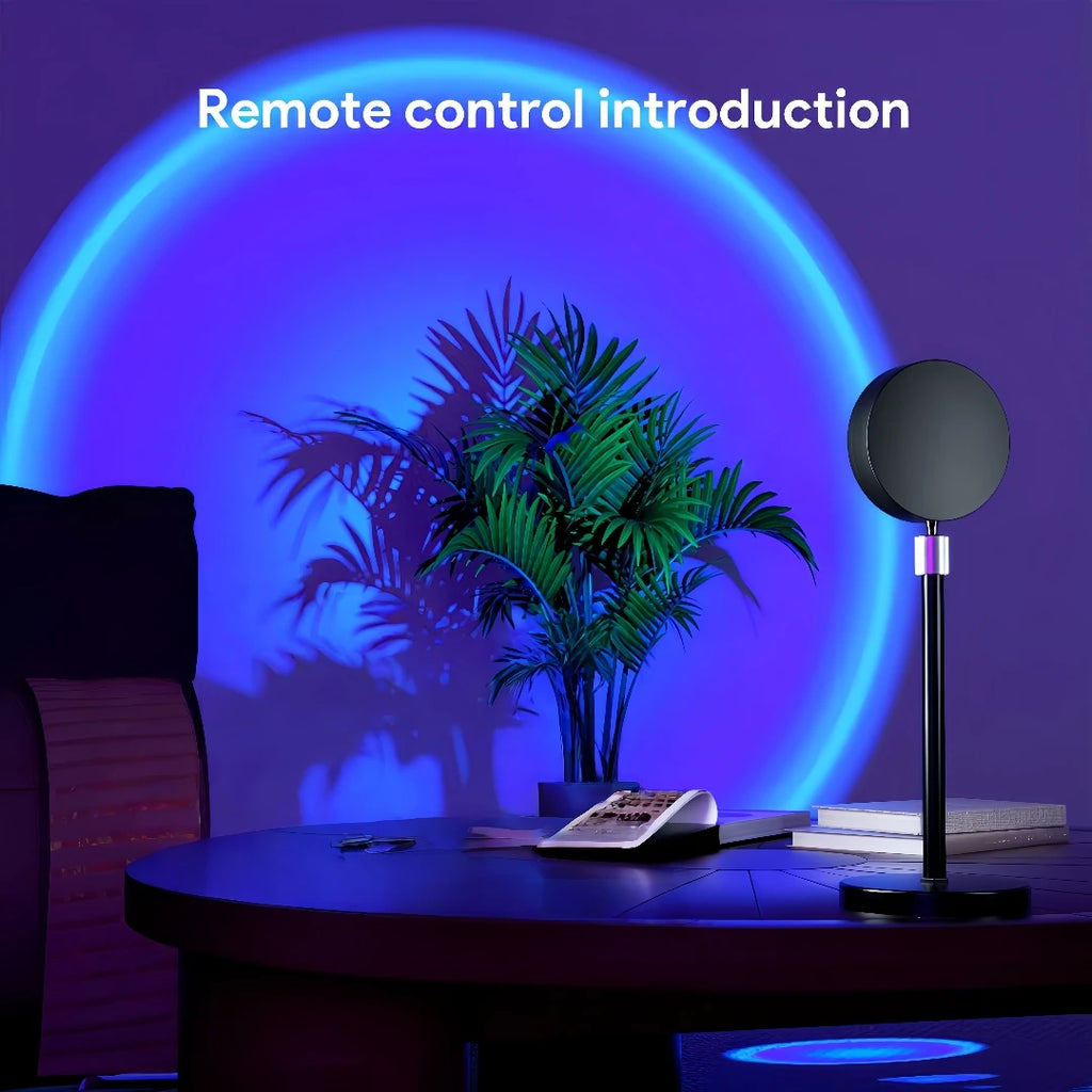 Sunset Lamp Projector — 16 Color LED Night Light for Room & Photos