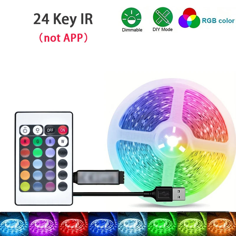RGB LED Strip Lights — Color Changing with App & Remote