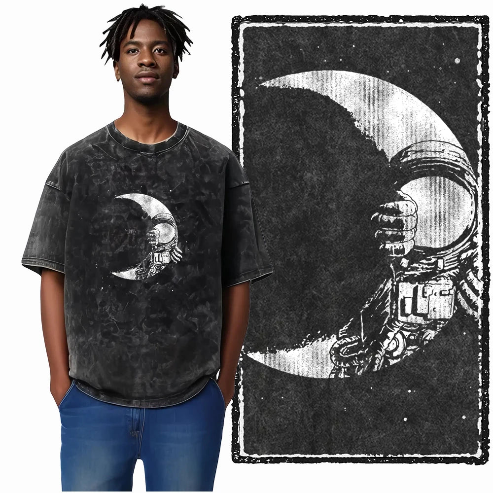 Astronaut Space Graphic Acid Wash Tee