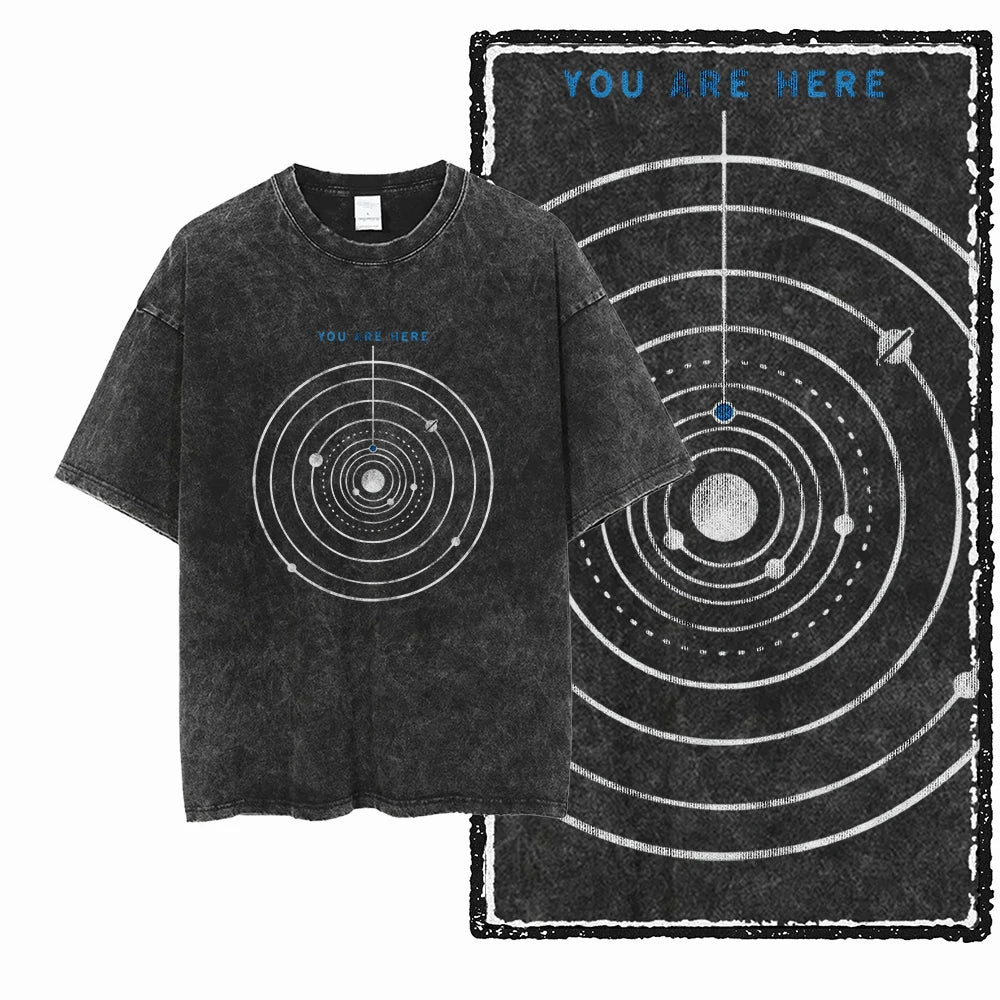Astronaut Space Graphic Acid Wash Tee
