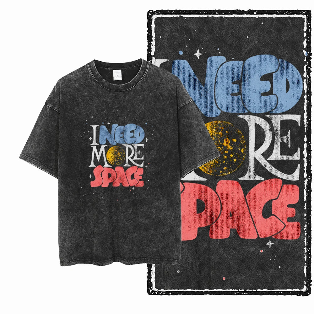 Astronaut Space Graphic Acid Wash Tee