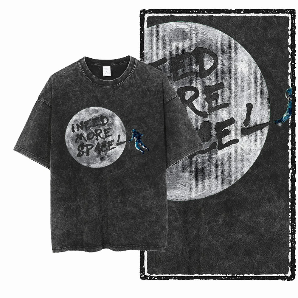 Astronaut Space Graphic Acid Wash Tee