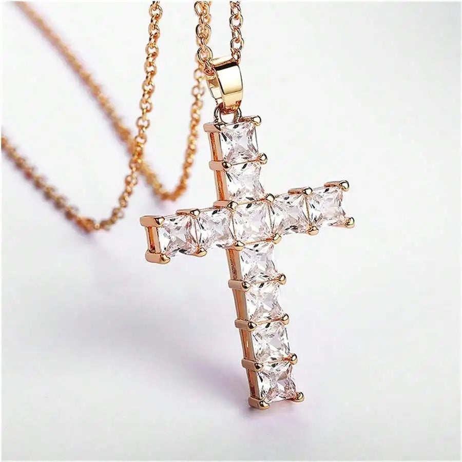 Crystal Cross Pendant Necklace