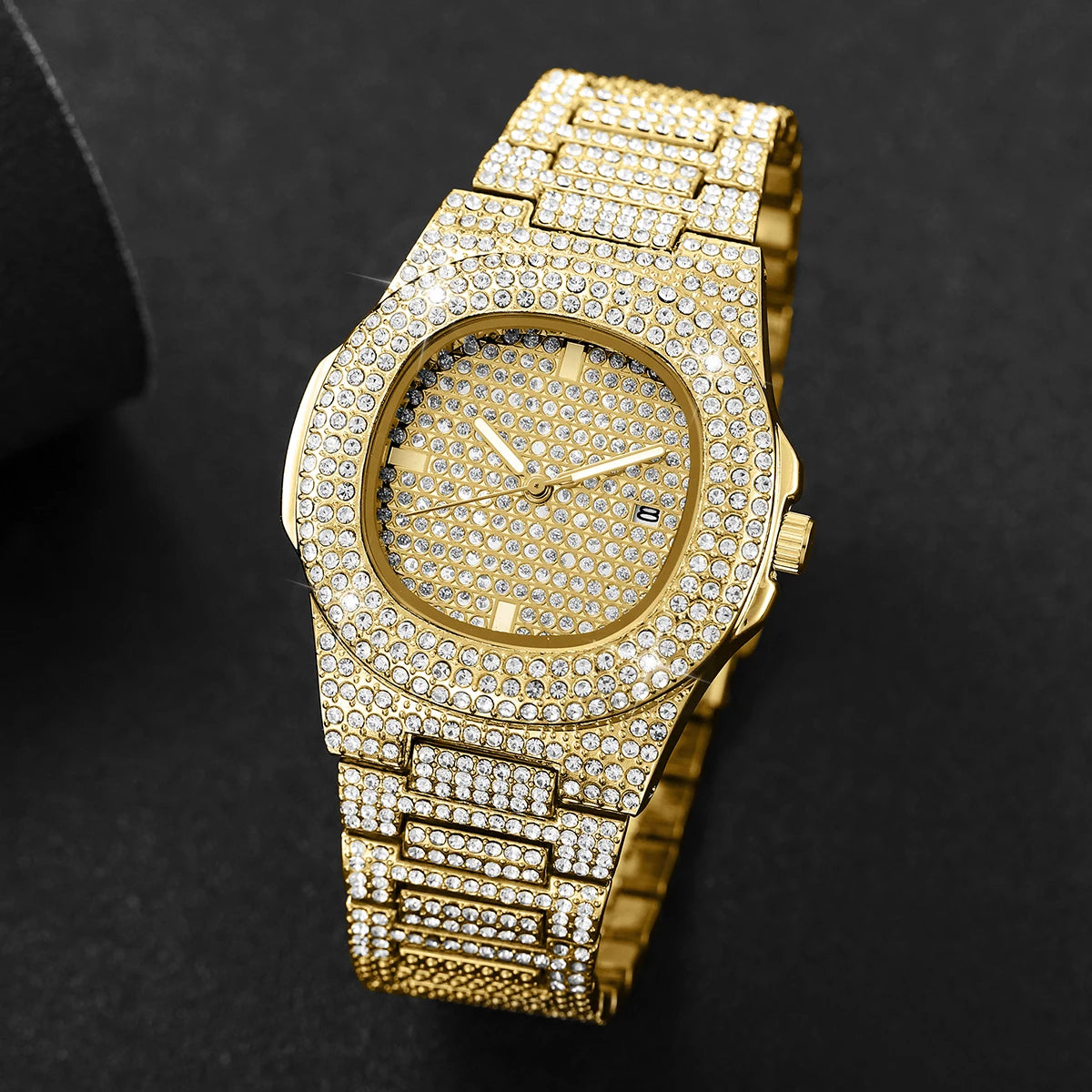 Iced Out Diamond Quartz Watch