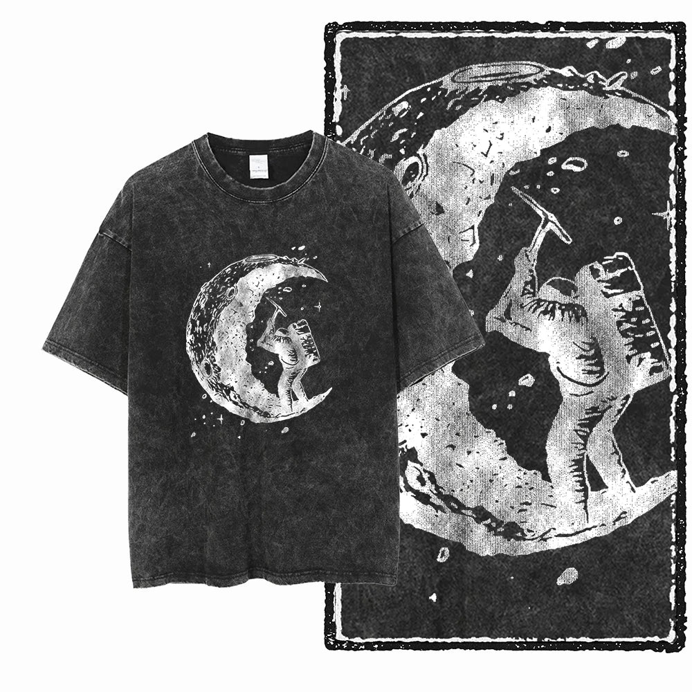 Astronaut Space Graphic Acid Wash Tee